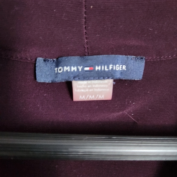 Tommy Hilfiger Blouse Bow Tie Neck Top Sleeveless purple Woman’s Size M - Picture 7 of 7